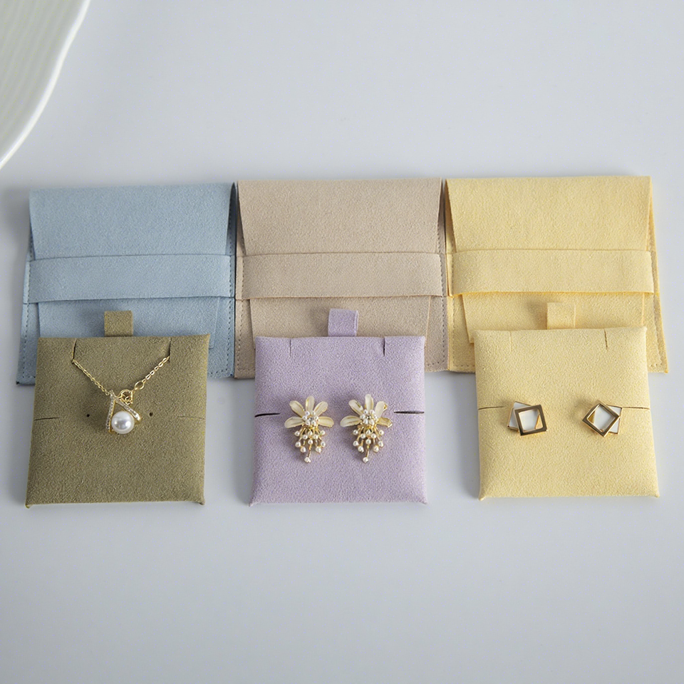 SSeesy Minimalist Double-sided Microfiber Pouches Square Card Necklaces Earrings Jewelry Inner Trays-copy-6ab0dab3092ea